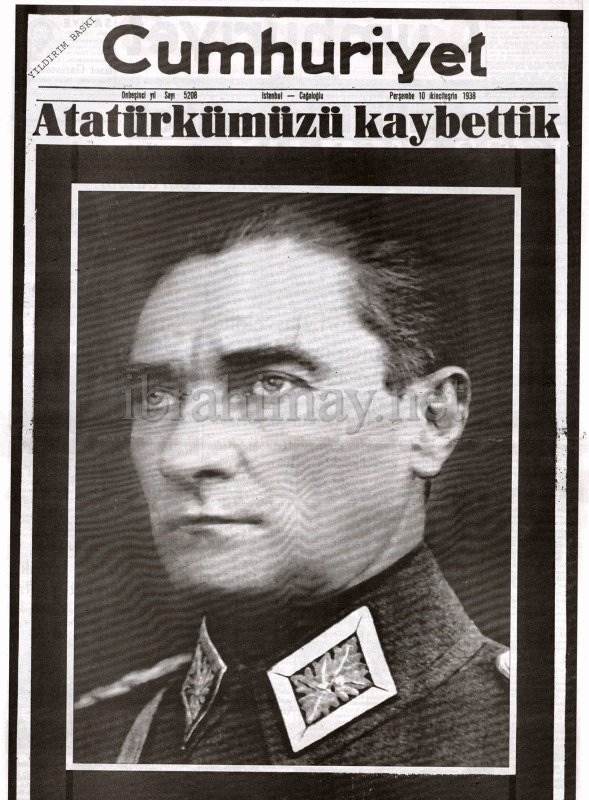 10 İkinciteşrin 1938 Son Cumhuriyet Gazetesi Yıldırım Baskı
